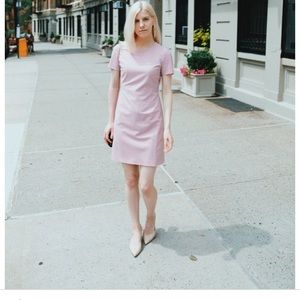 Theory Jatinn powder pink regent crepe dress.